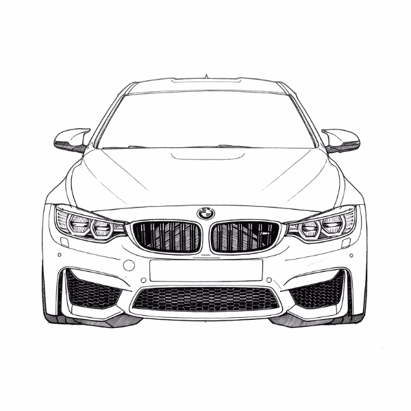 BMW sports car with a carbon-fiber look, high-performance vehicle modification for sporty design.