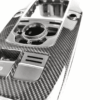 Leistungsstarkes Carbon-Finish an Fahrzeugzentrale mit digitales Steuergerät, individuell anpassbar.