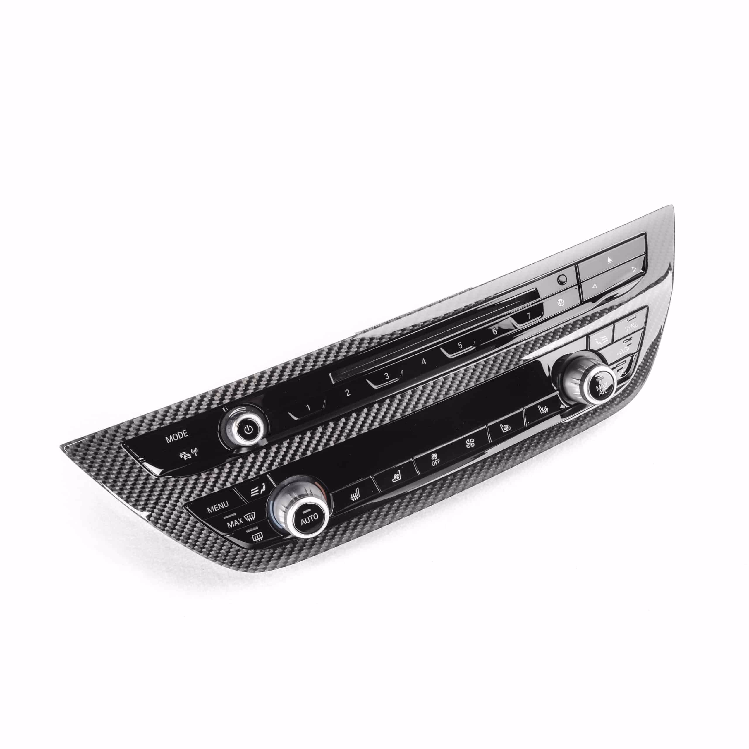 Elegantes Carbon-Fasermodifiziertes Automobilklimabedienfeld fĂĽr hochwertige Fahrzeuganpassungen.