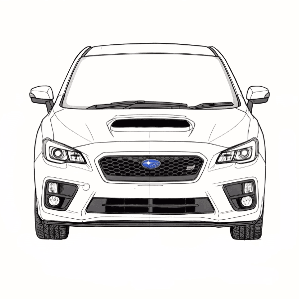 Leistungsstarker Subaru WRX mit Carbon-Upgrade, ideal für sportliches Fahren und Autoveredlungszubehör.