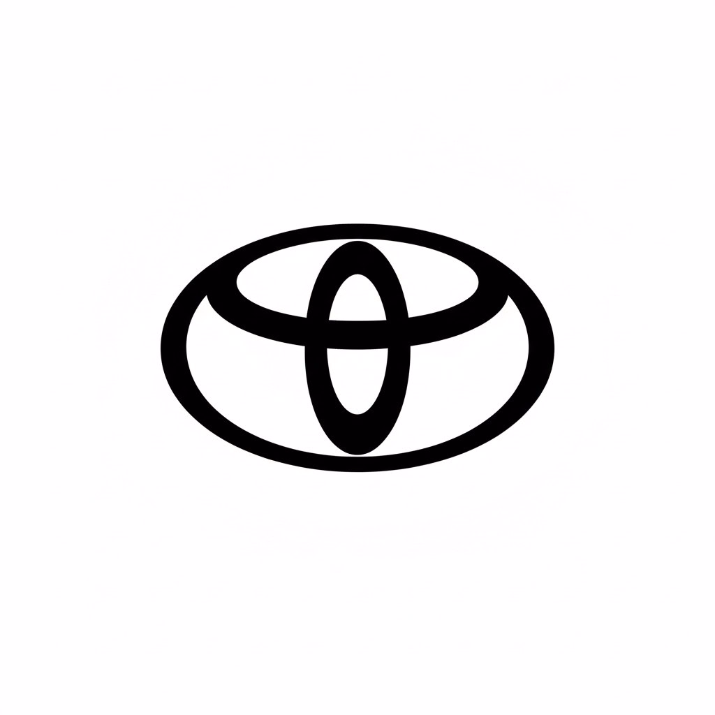 Schwarzweiß-Toyota-Logo, Perfekt für Automobil-Design und Branding.